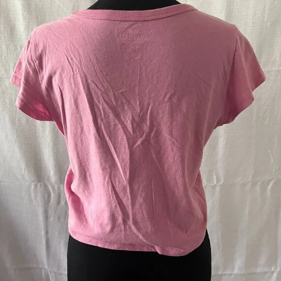 Hollister Pink Cropped Vintage Top Time For Us super cute summer tee - 0324 - Picture 5 of 5